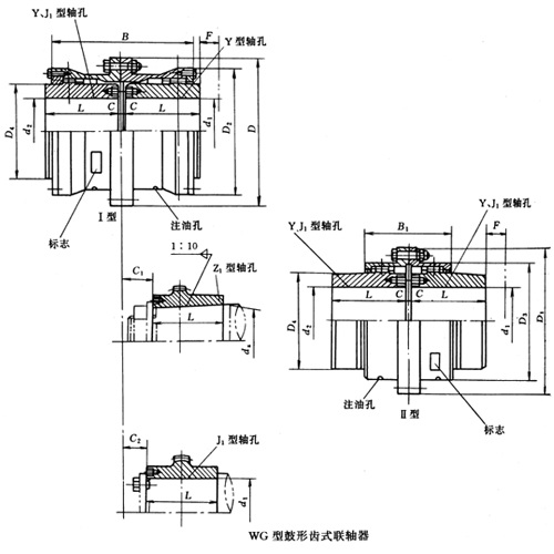 WG型鼓形齒式聯軸器圖紙