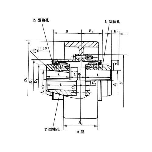 NGCL型帶制動輪鼓形齒式聯軸器圖紙