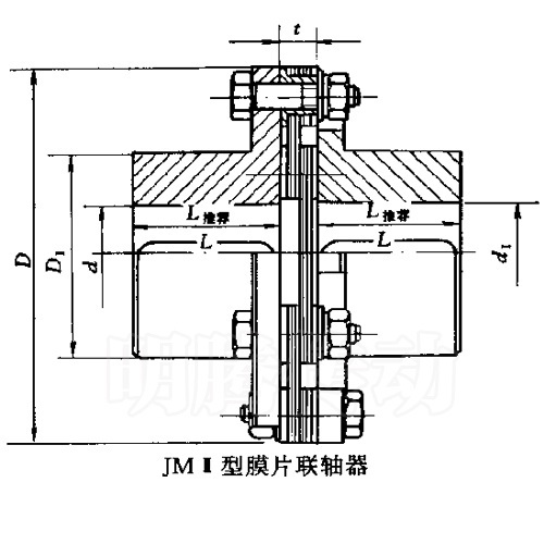 JMII型彈性膜片聯軸器圖紙